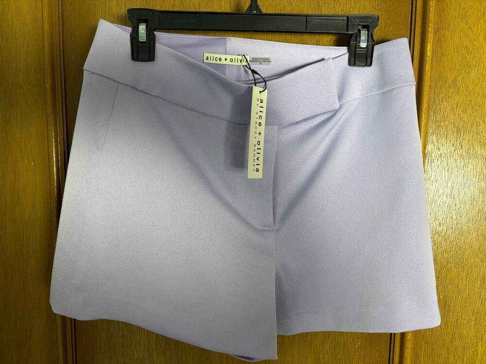 Alice and Olivia Lavender Tailored Shorts size 10 NWT High Waisted Chic